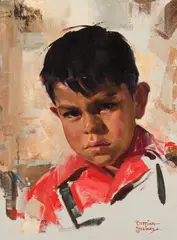 Bettine Steinke, Taos Indian Child, Oil on canvas