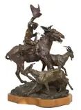 Daro Flood, Hazing the Flock, Bronze, cast 8/30