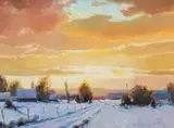 Josh Elliott, Into the Sun, Oil on board