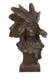 Charles Humphriss, Indian with Bonnet, Bronze