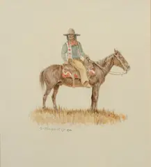 Olaf Wieghorst, Apache Scout, Watercolor