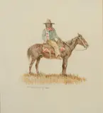 Olaf Wieghorst, Apache Scout, Watercolor