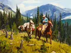 Jim Norton, Packing in the Rockies, Oil on canvas