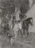 Tom Lovell, The Gift, Charcoal