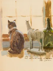 Tom Lovell, Lovell's Models, Gouache