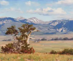 Tucker Smith, Rocky Mountain Front, Oil on board