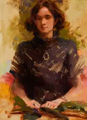 Nancy Guzik, Silver & Gold, Oil on board