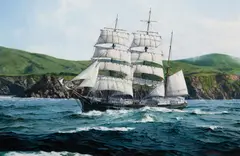 David Thimgan, C.D. Bryant off Point Bonita, Oil on board
