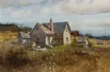 Paul Strisik, House in the Meadow [Spring, Maine], Watercolor
