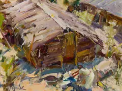 Walt Gonske, Wash Day - Taxco, Oil on canvas