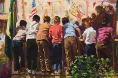 Bettine Steinke, The Taos Parade, Oil on canvas