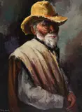 José Vives-Atsara, El Abuelo, Oil on board