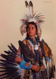 Don Crowley, Shoshone War Dancer, Oil on canvas