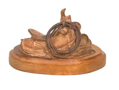 Mehl Lawson, A Bronc Man’s Rig, Bronze, cast 91/100