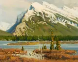 Wayne Wolfe, Mount Rundle, Oil on board
