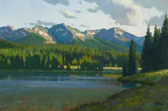 Wayne Wolfe, Late Afternoon at Lake Irwin, Oil on board