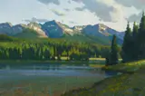 Wayne Wolfe, Late Afternoon at Lake Irwin, Oil on board