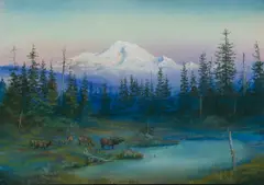 George Phippen, Untitled (Mountain landscape), Pastel