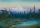 George Phippen, Untitled (Mountain landscape), Pastel