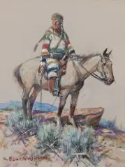 Nick Eggenhofer, Lone Brave, Gouache