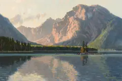 Wayne Wolfe, Leigh Lake and Mount Moran, Oil on canvas