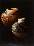 Cheryl English, Two For the Road, Oil on board