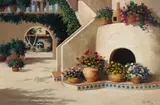 Rose Day, Tlaquepaque Village, Oil on board