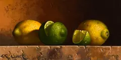Loran Speck, Lime Among Lemons, Oil on board
