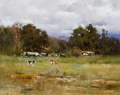 Cyrus Asfary, Arizona Farmland, Oil on canvas