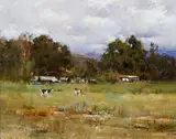 Cyrus Asfary, Arizona Farmland, Oil on canvas