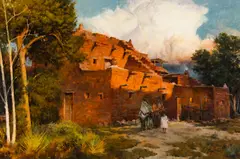 Earl Carpenter, Sunset Trading Post, Oil on board