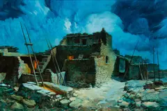 Earl Carpenter, Storm Over Walpi, Oil on canvas