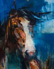 Julie Chapman, Bronc Portrait, Oil on board