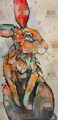 Amy Ringholz, Jester, Mixed Media on canvas