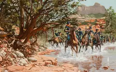 Harry Schaare, The First Shot, Oil on board