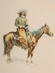 Frederic Remington, Arizona Cowboy, Lithograph (Buckskin series)