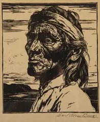 Carl Oscar Borg, Hopi Medicine Man, Horace Se-L-Se-TA, Woodblock print