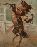 Olaf Wieghorst, Ride-Em-Cowboy, Oil on canvas