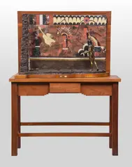 Dave McGary, Muralist at Pottery Mound, Bronze, cast 8/50