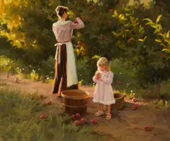 Tom Browning, In the Apple Grove, Oil on canvas