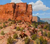 Susan Terpning, Among the Cliffs, Oil on canvas