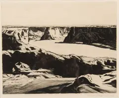 Carl Oscar Borg, Land of the Navajos, Canyon de Chelly, Etching