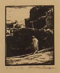 Carl Oscar Borg, Indian at Walpi, Woodblock print
