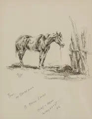 Olaf Wieghorst, From my Sketchbook - Horse, Pen & Ink