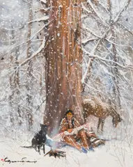 Gregory Sumida, Tomo Snowfall, Gouache