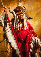 Alfredo Rodríguez, Red Wolf, Oil on board