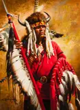 Alfredo Rodríguez, Red Wolf, Oil on board