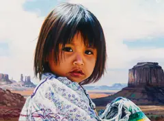 Brad Schmidt, Untitled (Young Indian girl), Oil on board