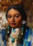 Cyrus Afsary, Facial Study, Apache Girl, Oil on canvas