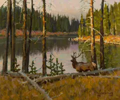 Wayne Wolfe, Evening Still, Oil on board